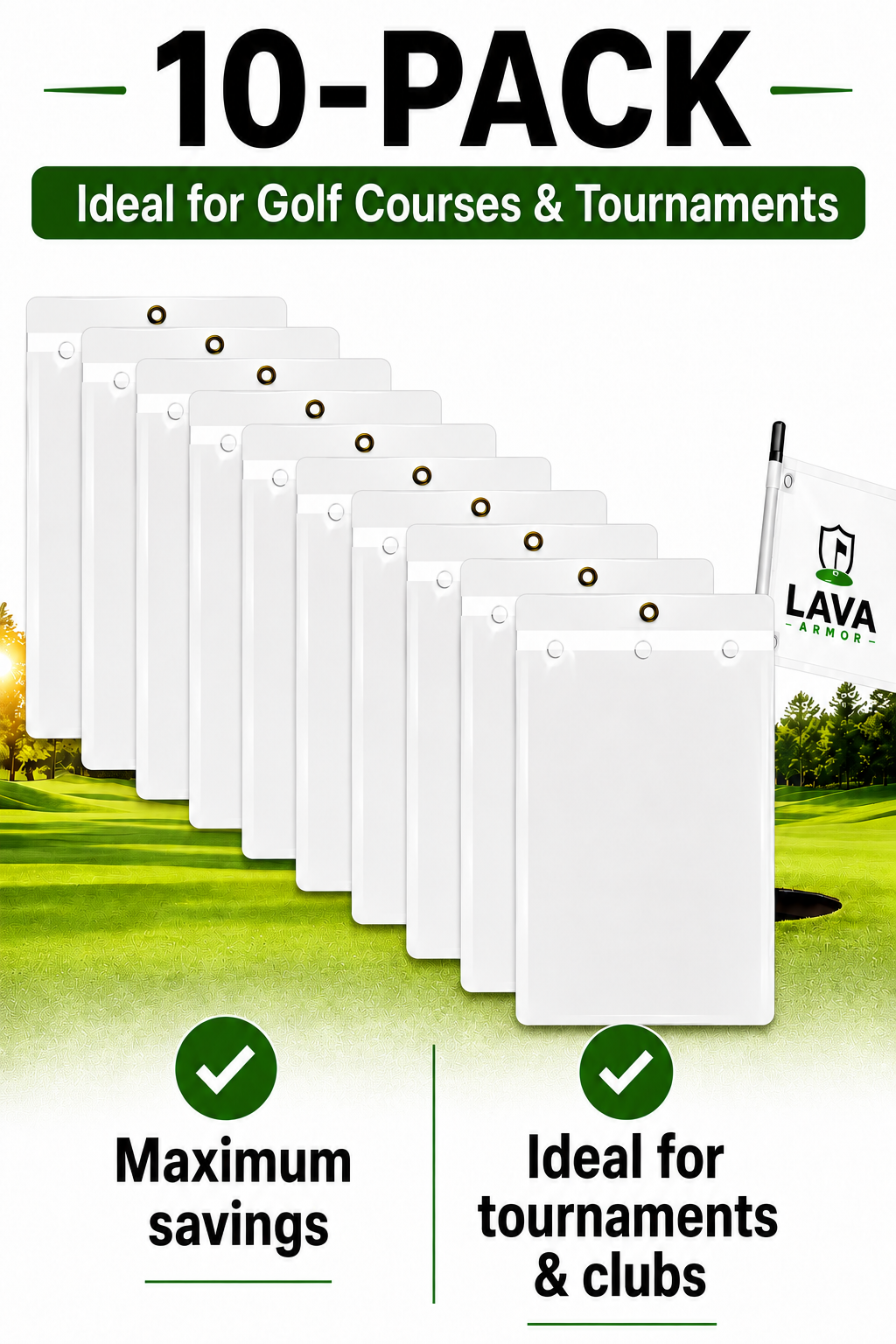 Lava Armor Golf Flag Protector – Premium Clear Protective Sleeve
