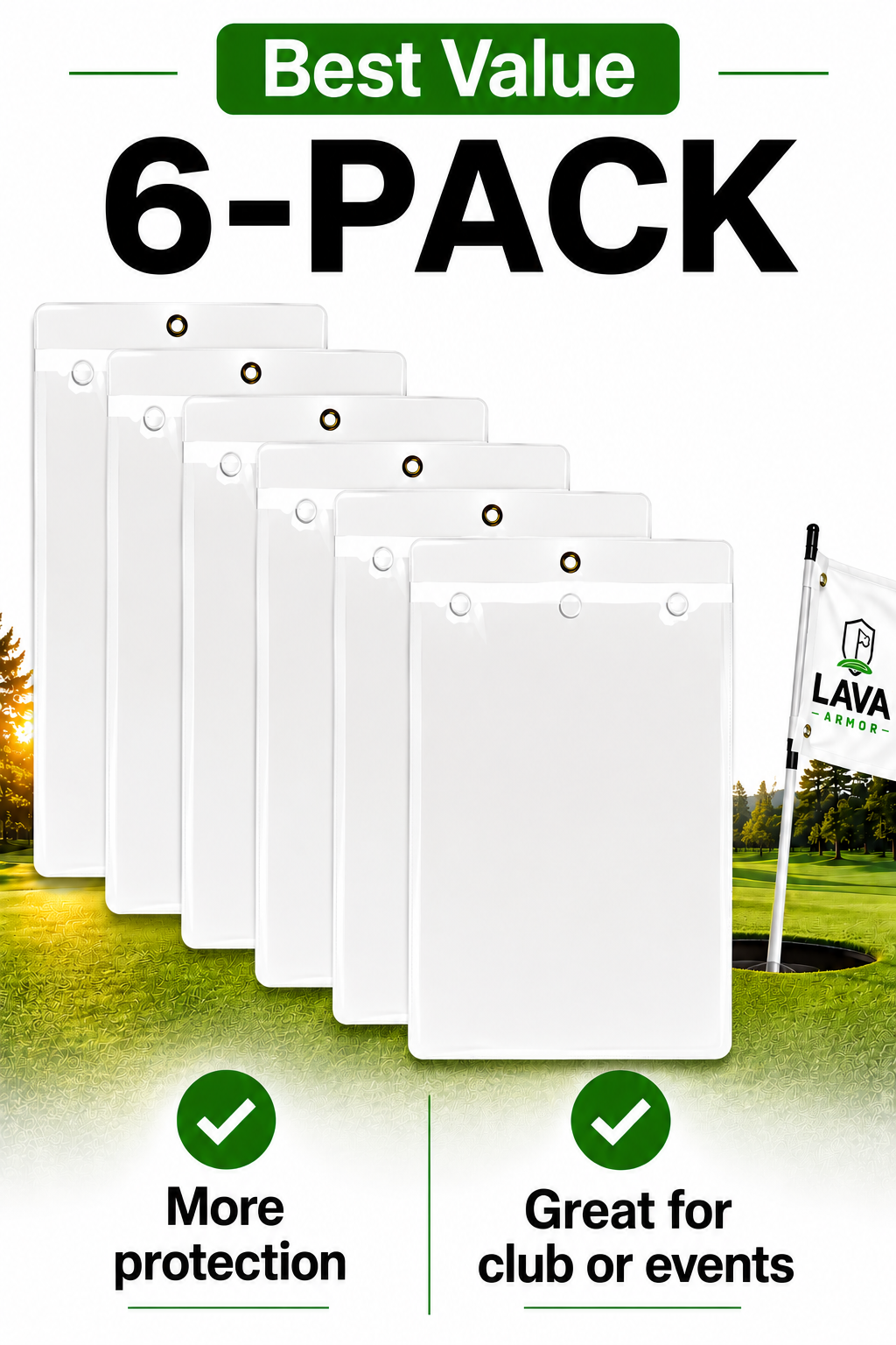 Lava Armor Golf Flag Protector – Premium Clear Protective Sleeve